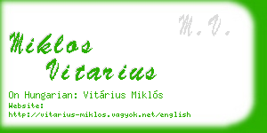 miklos vitarius business card